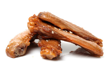 Chinese Braised Duck Wings On White Background