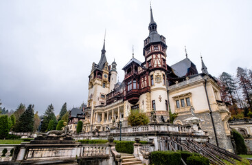 Fototapeta na wymiar Famous Peles Castle in Romania