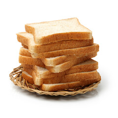 sliced bread on white background