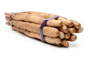 Chinese yam on white background