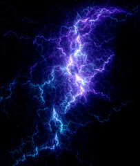 Abstract background, smooth multicolored lines on a black background.