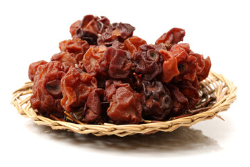 Dried pears on a white background 