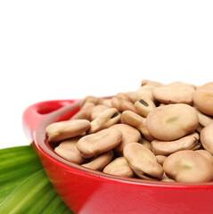 Fava beans,Vicia faba on white background 