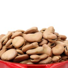 Fava beans,Vicia faba on white background 