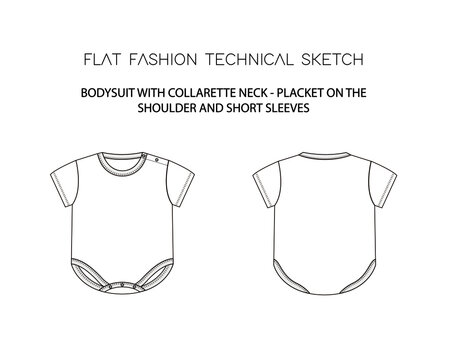 BODYSUIT WITH COLLARETTE NECK - PLACKET ON THE SHOULDER AND SHORT SLEEVES 
