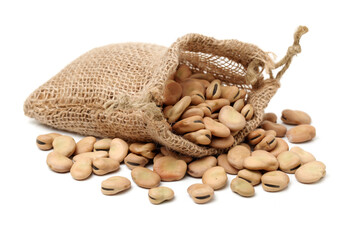 Fava beans,Vicia faba on white background 