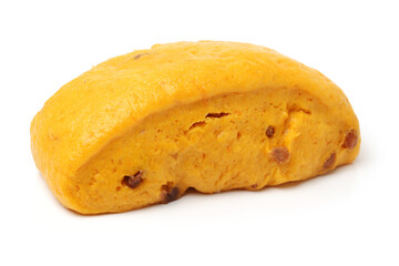 Chinese steamed roll. Close up on white background