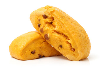 Chinese steamed roll. Close up on white background