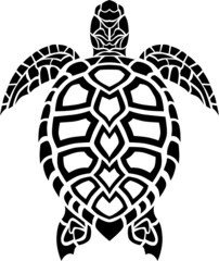 Ocean animal wildlife Sea turtle tribal tattoo design isolated art decoration ornament