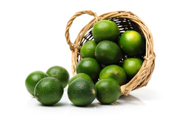 Fresh lemon on white background