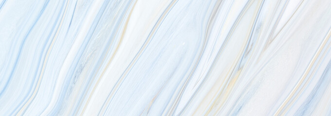 Fototapeta premium Marble rock texture blue ink pattern liquid swirl paint white dark that is Illustration panorama background for do ceramic counter tile silver gray that is abstract waves skin wall luxurious art ideas