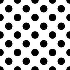 Seamless pattern of their black dots on a white background.