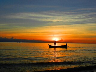 Atardecer en Necoclí, Antioquia, Colombia. Puesta del sol en el Golfo de Urabá.