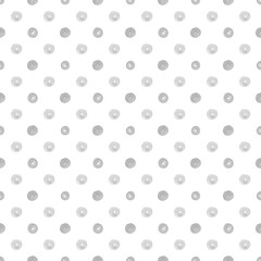 Seamless pattern of gray circles on a white background.