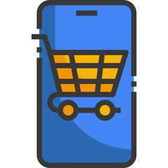 online shopping color line icon