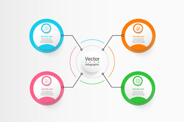 Business data visualization. Process chart. Abstract elements of graph, diagram with 4 steps, options, parts or processes. Creative concept for infographic.