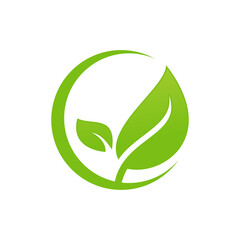 leaf ecology logo template vector icon