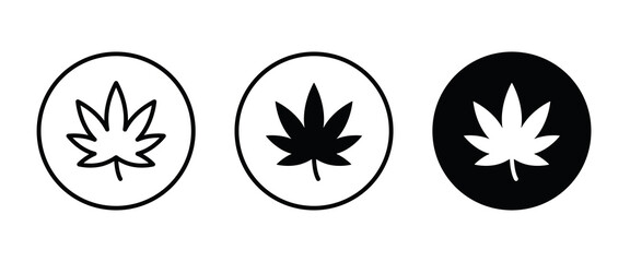 Cannabis leaf icon. Marijuana legalize symbol. Medicine cannabis sign, herbal nature organic plant. Hash, ganja cbd rasta indica sativa logo. Flat design isolated on white background.