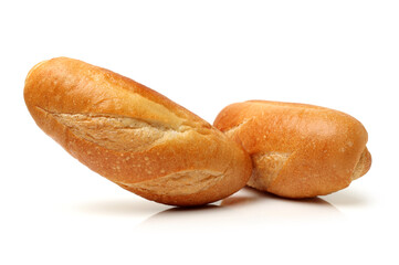 crusty mini baguettes on white surface