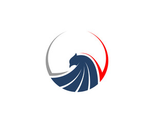 Abstract flying eagle with circle logo