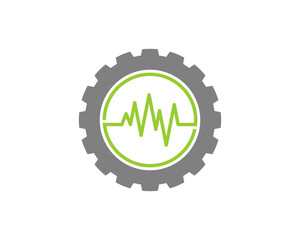 Medical pulse inside the gear logo