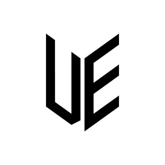 initial letters monogram logo black VE