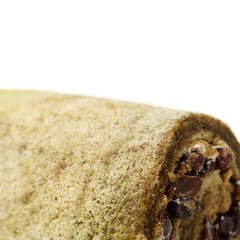 Japanese confectionery, green tea and red bean swiss roll