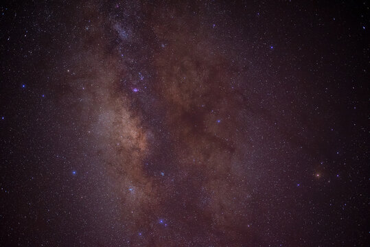 milky way galaxy, Long exposure photograph, with grain. © tonjung