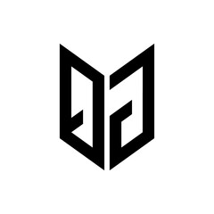 initial letters monogram logo black QG