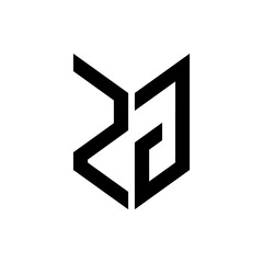 initial letters monogram logo black ZG