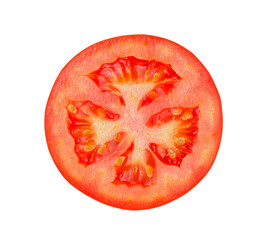 Tomato slice isolated on white background. clipping path