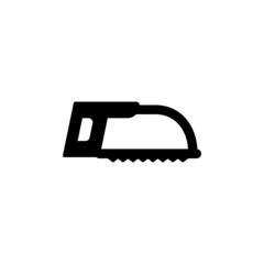 Blade hacksaw tool icon in solid black flat shape glyph icon, isolated on white background 