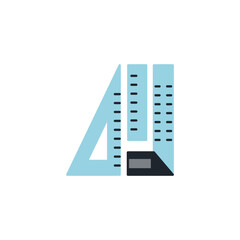 measurement rulers, scale icon in color icon, isolated on white background 