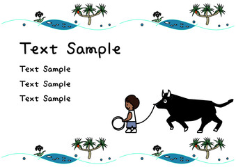 浜辺イメージテンプレート　サンプル付き