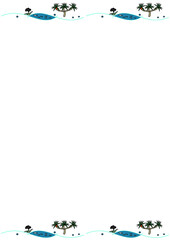 Obraz premium 浜辺イメージテンプレート縦