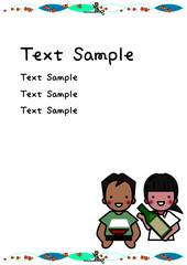 与論献奉による与論島テンプレート縦　サンプル付き