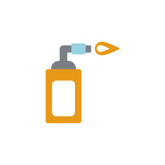 Blowtorch, welding flame tool icon  in color icon, isolated on white background 