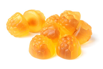 colored candy on a white background