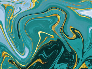 Green liquid marble texture background