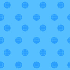 seamless pattern of blue globe icons, internet, web, connection icons