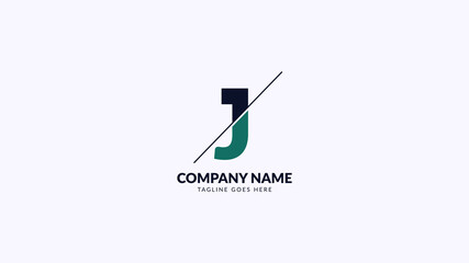 letter J sliced professional corporate and finance logo vector design