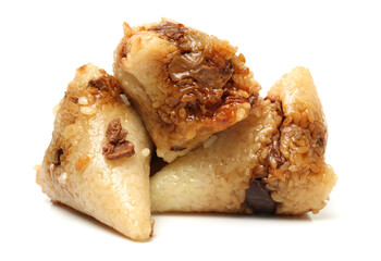 Rice dumpling on white background 