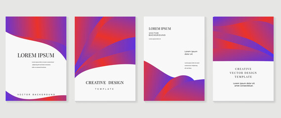 Creative cover design vector set. Watercolor book cover design, Abstract art design with colorful watercolor background. Can be use for poster, wall arts, magazine,  brochure , banner and website.