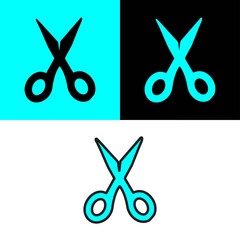 Scissors icon with three style