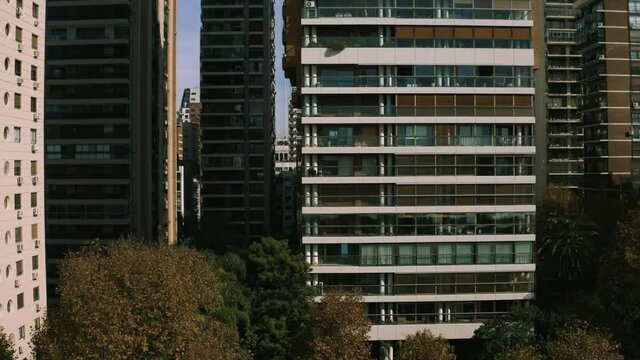 AERIAL - Barrancas de Belgrano building, Buenos Aires, Argentina, rising shot