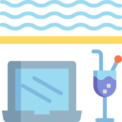 working anywhere flat icon