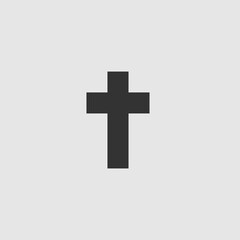 Vector Simple Isolated Christian Cross Icon