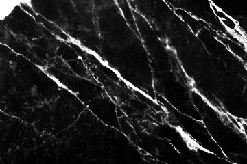 Marble dark black surface with white line veins seamless patterns floor background