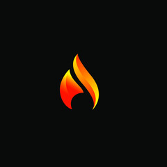 vector illustration of fire for an icon, symbol or logo. flat logo template