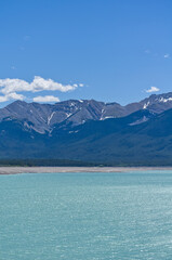 Beautiful Mountain Scenery at Lake Abraham